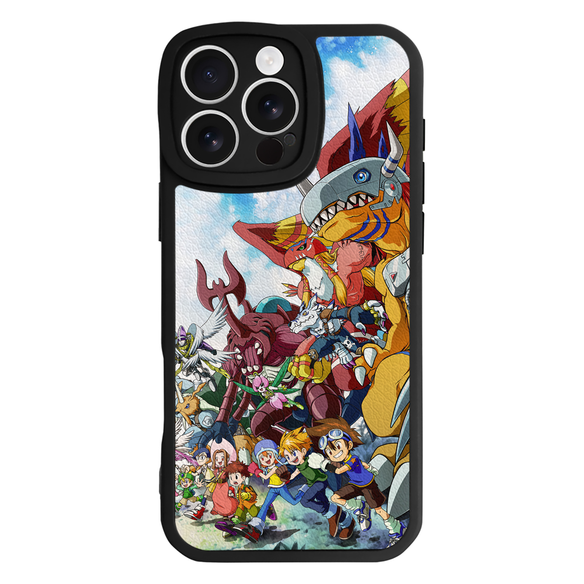 （画像用） Digimon デジタルモンスター/デジモン 【iPhone 16シリーズ対応】シリコンスマホケース（レザー調） 材質：シリコン